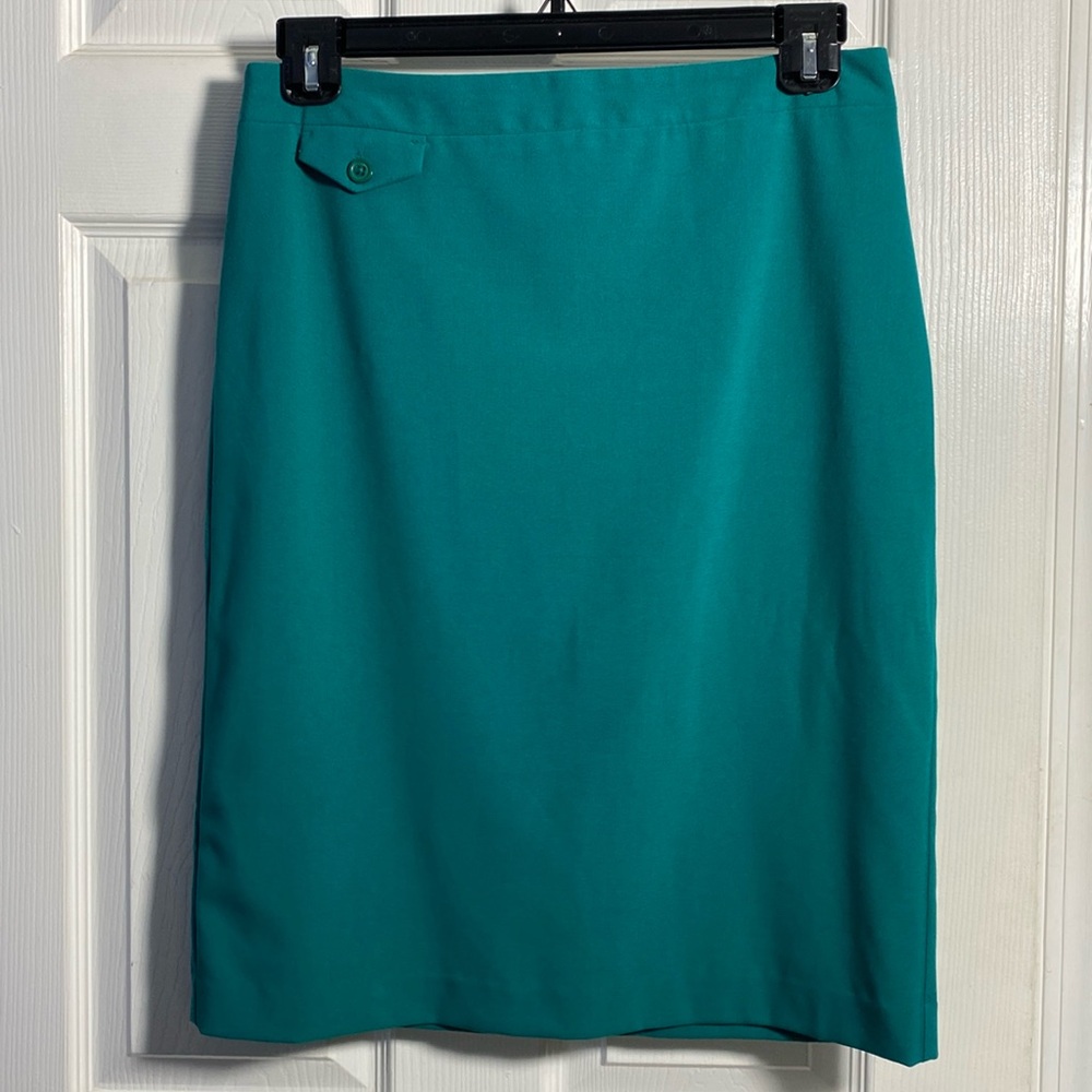 Dress Barn Ocean Blue Green Lined Skirt Size 10